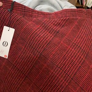 Red and black plaid circular skirt